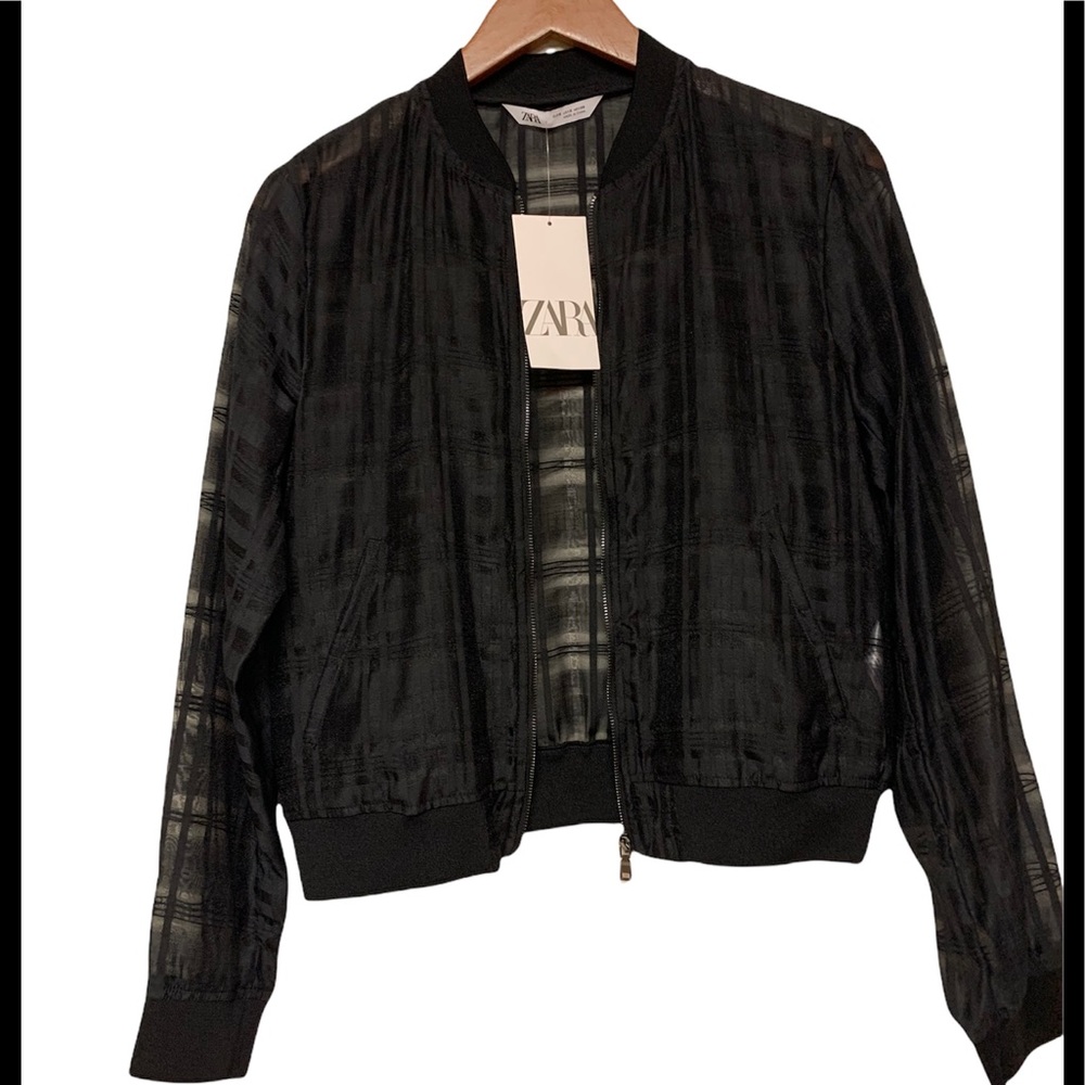 Zara Sheer Bomber Style Jacket NWT